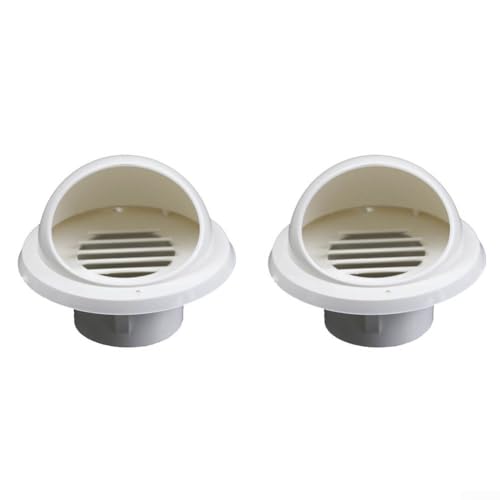 PVC-Lüftungsgitter-Abdeckung für Decke, Lüftungsk, Auspuff 2-teiliges Set mit wetterbeständigem Design, schützt Schornstein und Lüftungsöffnungen (110 mm Ausgänge) von FUANA