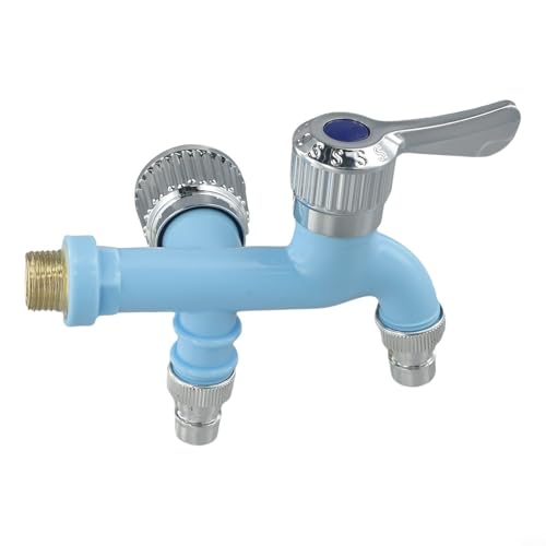 Praktischer Doppel-Mund-Wasserhahn für Waschmaschine mit schneller Installation und effizienter Wassersteuerung (blau) von FUANA