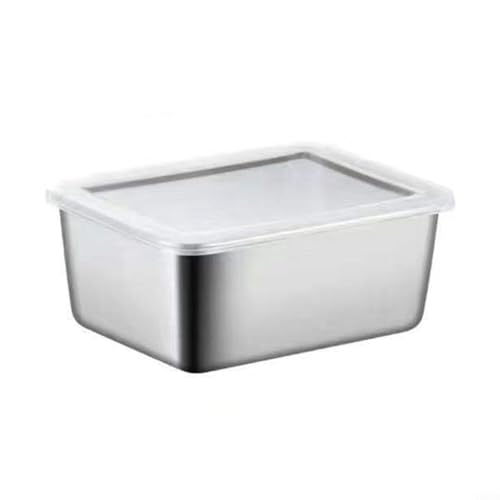 Quadratische Frischhaltedose mit Deckel luftdichte Edelstahlbox für Frischhaltung (S) von FUANA