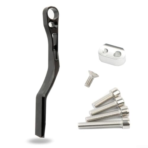 Rennrad-Kettenfänger für Umwerfer 39, 53T, 34, 50T, Doppelketten-Systeme, Aluminiumlegierung, Stahl, Anti-Drop-Kettenführung mit Zubehör für die Installation (schwarz) von FUANA