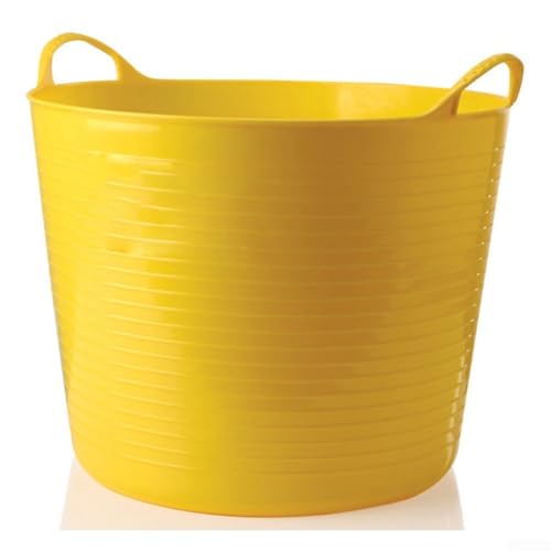 Robuster Kunststoff-Aufbewahrungsbehälter für Gartenabfälle und Waschen, mit starken Griffen und stapelbarem Design für platzsparende Aufbewahrung (40 l, gelb) von FUANA