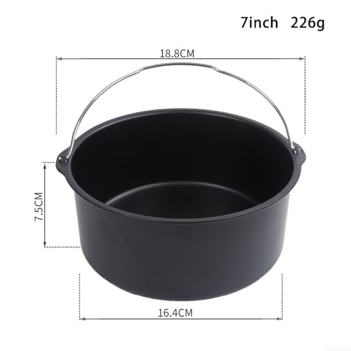 Runde Backform für Fritteusenkorb, 17,8 cm, Karbonstahl, antihaftbeschichtetes Griff-Design für komfortable Handhabung und Haltbarkeit (17,8 cm) von FUANA