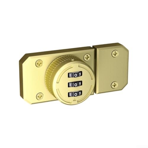 Schubladenschloss aus Zinklegierung bietet sicheren Zugang über dreistellige Zahlenkombination (Gold) von FUANA