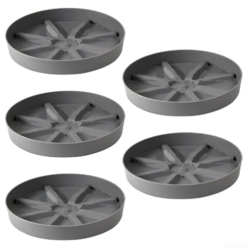 Set mit 5 Blumentopf-Tabletts für den Innen- und Außenbereich, atmungsaktives Design für verbessertes Pflanzenwachstum (grau) von FUANA