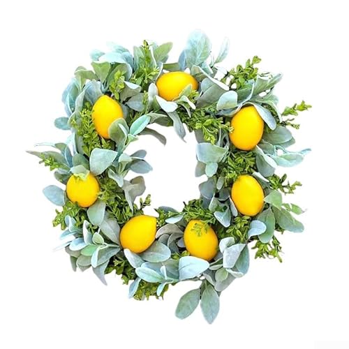 Simulation Zitronen-Girlande für Zuhause und Außenwanddekoration, verleiht eine frische dekorative Note mit Kunststoffmaterial, 35 cm von FUANA