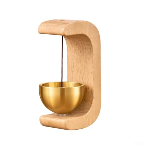 Stilvolle Türklingel aus Holz mit Messingbeschlägen, perfekt für Zuhause oder Büro (Buche) von FUANA