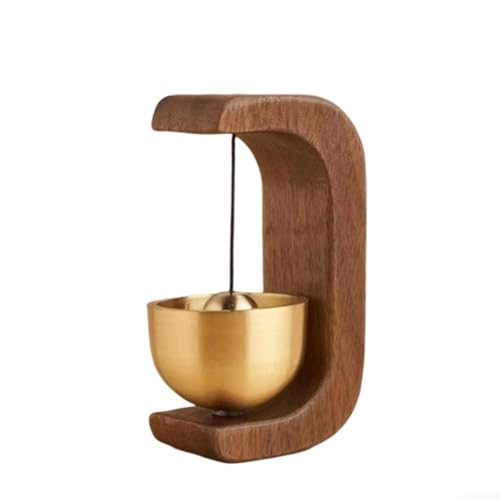 Stilvolle Türklingel aus Holz mit Messingbeschlägen, perfekt für Zuhause oder Büro (Nussbaum) von FUANA
