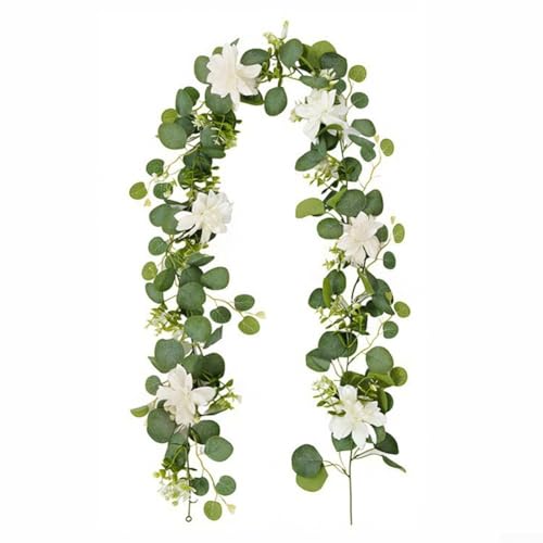 Stilvolle künstliche Eukalyptusblätter und Rattan, perfekte Dekoration für Zuhause, Hochzeiten und verschiedene Veranstaltungen (D) von FUANA