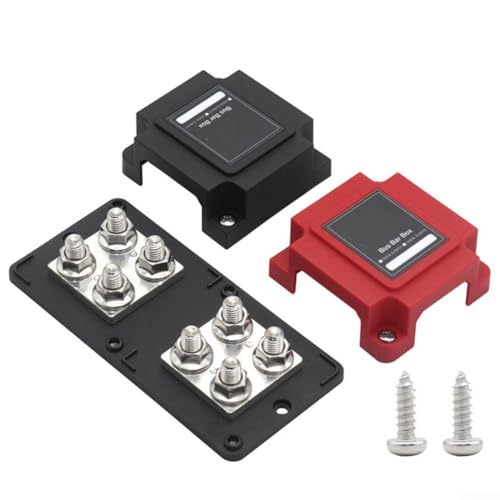 Stromverteilerblock für 48V Systeme, 400A Heavy Duty Sammelschiene mit verzinnter Kupferkonstruktion (schwarz) von FUANA