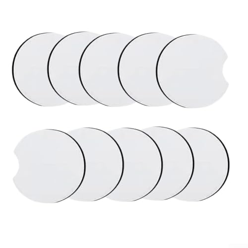 Sublimationsuntersetzer aus Neopren, 10 Stück, mit verschiedenen Formen für kreative Dekorationsideen (Kerbe rund) von FUANA