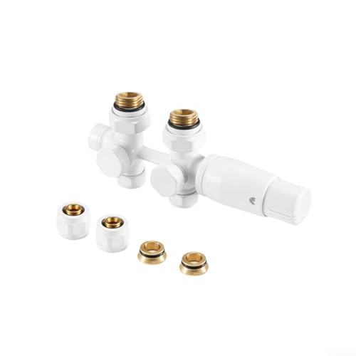 Thermostatventil aus Messing für Heizkörper in zwei Rohrsystemen, effizienter und zuverlässiger Betrieb (weiß) von FUANA