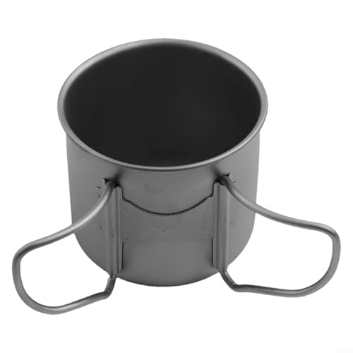 Tragbarer Ti-Becher mit ergonomischem Griff für Camping, Picknick oder den täglichen Gebrauch zu Hause in verschiedenen Größen (200 ml ohne Deckel) von FUANA