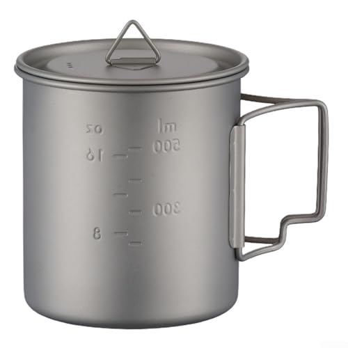 Tragbarer Ti-Becher mit ergonomischem Griff für Camping, Picknick oder den täglichen Gebrauch zu Hause in verschiedenen Größen (750 ml) von FUANA