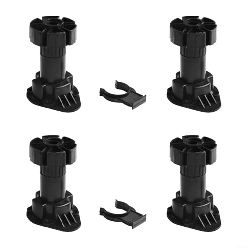 Verstellbare Möbelfüße Ständer aus schwarzem ABS-Kunststoff, Schrankbeine, Unterstützung für Tisch, Sofa, Tee, Couchtisch, Hardware-Zubehör, 80 mm, 100 mm, 120 mm, 4 Stück (10 cm) von FUANA