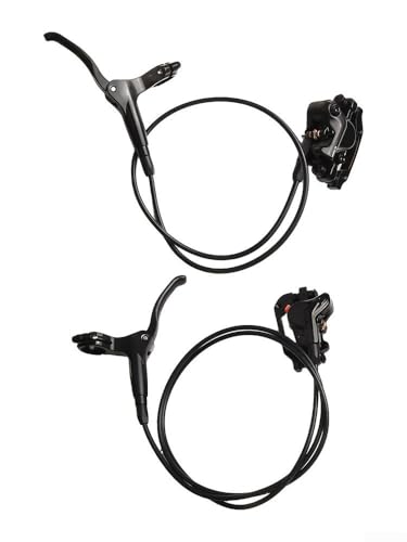 Vorgefülltes hydraulisches Scheibenbremsen-Set mit Hebel für Mountainbikes, Doppelkolben aus Aluminiumlegierung, kompatibel mit Standard-IS- und Pfostenmontagehalterungen (L hinten R vorne) von FUANA