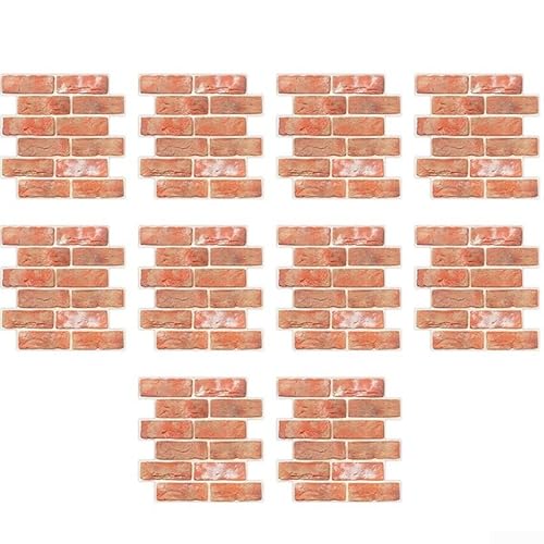 Wandaufkleber, 10 Stück, PVC-Material für Zuhause, Wandverkleidung, geeignet für Küche, Wohnzimmer, Badezimmer, Größe 27 cm x 27 cm (orange) von FUANA