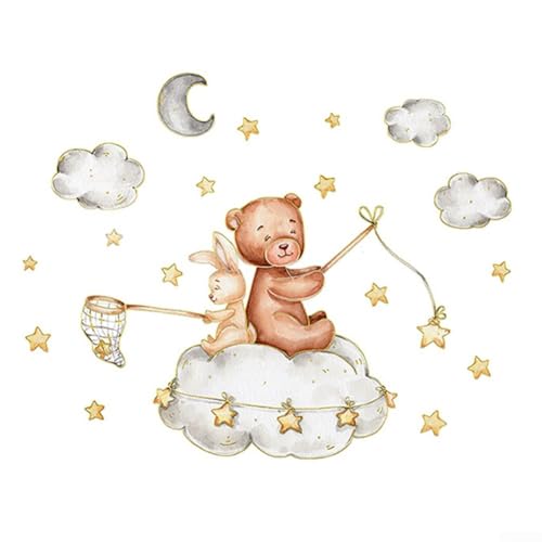 Wandaufkleber mit Cartoon-Bär- und Hasen-Motiv aus wasserdichtem PVC für dekorative Verwendung im BettFür Zimmer, SpieleFür Zimmer, Kindergärten und KlassenFür Zimmer Wandaufkleber mit Cartoon-Bär- und Hasen-Motiv aus wasserdichtem PVC für dekorative Verwendung im BettFür Zimmer, SpieleFür Zimmer, Kindergärten und KlassenFür Zimmer von FUANA