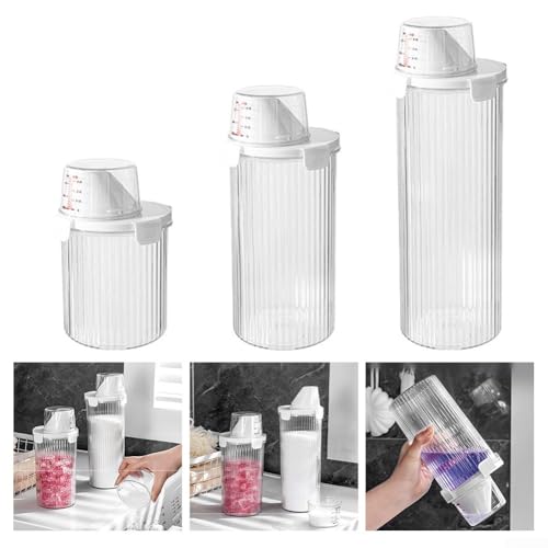 Waschmittel-Aufbewahrungsbox, großes Fassungsvermögen, Kunststoffbehälter zur Aufbewahrung von Waschmittel, platzsparendes Design (rund (800 ml)) von FUANA