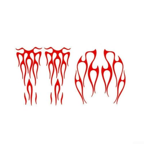 Wasserdichtes Flammen-Aufkleber-Set für Motorrad-Gastank und Schutzblech, Rot Wasserdichtes Flammen-Aufkleber-Set für Motorrad-Gastank und Schutzblech, Rot von FUANA