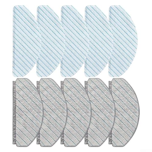 Lot de 10 chiffons réutilisables pour aspirateur robot Deebot OZMO T10/T10 Plus avec 5 chiffons de nettoyage à l'eau et 5 chiffons solides von FUBESK