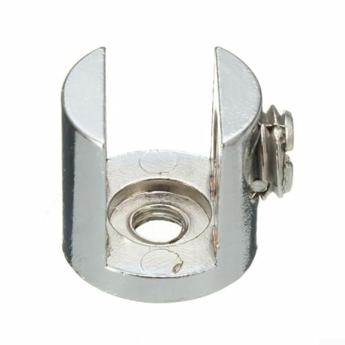 10 Stück polierte Chrom-Glasregal-Stütz-Clips für einfache Einrichtung von Glasregalen (6–8 mm) von FUBESK