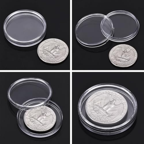 100 Stück 25 mm runde Münzkapselhalter mit Aufbewahrungsbox Kunststoff Münzbehälter für Sammler und Münzschutz 100 Stück 25 mm runde Münzkapselhalter mit Aufbewahrungsbox Kunststoff Münzbehälter für Sammler und Münzschutz von FUBESK