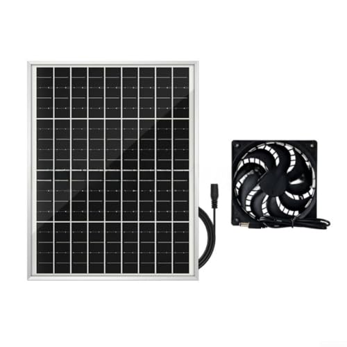 15 W Solarpanel mit Abluftventilator für Geflügel, Haustiere, Badezimmerbelüftung, solarbetriebener Ventilator für Gewächshaus, Kabine, Wohnmobil, Wohnwagen (Einzelventilator) von FUBESK