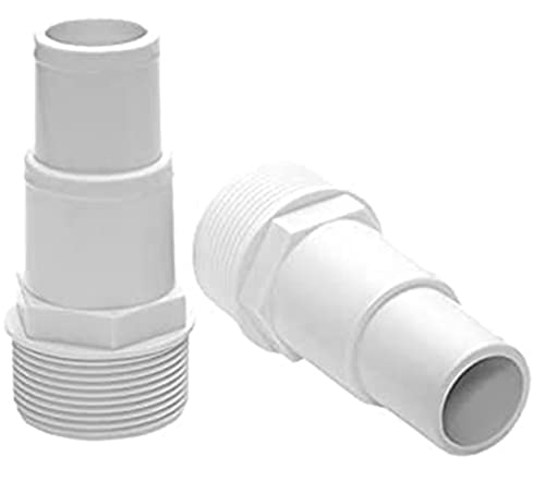 2 Stück Pool-Filterpumpen-Schlauchadapter 3,8 cm - 3,8 cm Gewinde 3,8 cm Fitting PVC 417-6060 für den Ersatz von oberirdischen Poolpumpen, Filtern und Skimmern von FUBESK