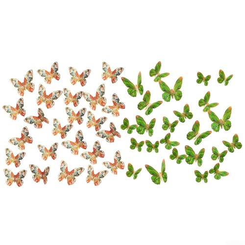 24 x 3D-Schmetterlings-Wandaufkleber mit Goldrand, Heißprägung, entworfen für Party-Hintergrunddekoration im Innenbereich (A) von FUBESK