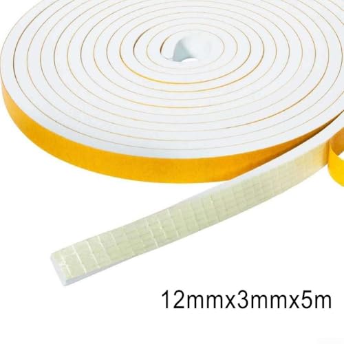245 m Schaumstoff-Dichtungsband für Zugluftstopper, effektive staubdichte und geräuschdichte Lösung (12 mm x 3 mm x 5 m) von FUBESK