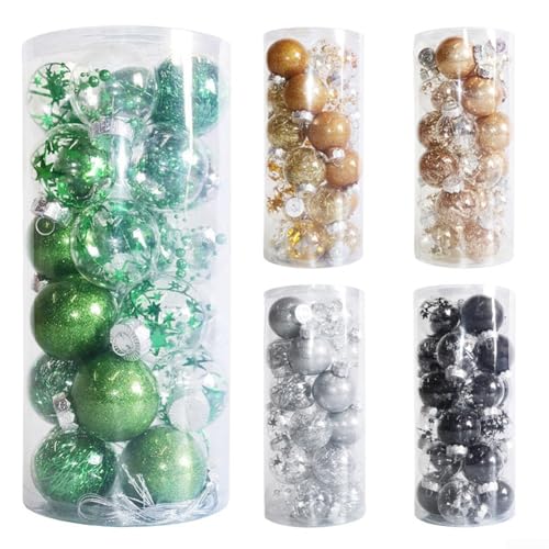 24er Set Weihnachtskugeln zum Aufhängen für festliche Atmosphäre (grün) von FUBESK