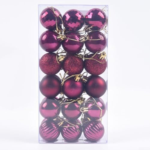36-teiliges Weihnachtskugel-Set für Innen- und Außenferien (Rotwein) von FUBESK