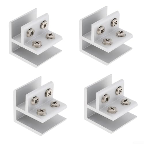 4 Stück verstellbare Aluminium-Glasklemmen, sicherer Halt für 6 12 mm Glas, rutschfestes Design für Sicherheit (6–10 mm) von FUBESK