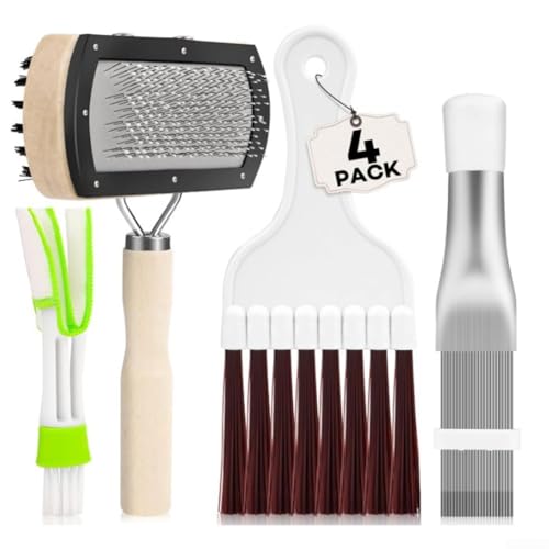 4-teiliges Klimaanlagen-Kondensatorbürsten-Set mit verstellbarem Metallflossenkamm und doppelseitigen Reinigungsbürsten für die Wartung von Wechselstromgeräten 4-teiliges Klimaanlagen-Kondensatorbürsten-Set mit verstellbarem Metallflossenkamm und doppelseitigen Reinigungsbürsten für die Wartung von Wechselstromgeräten von FUBESK