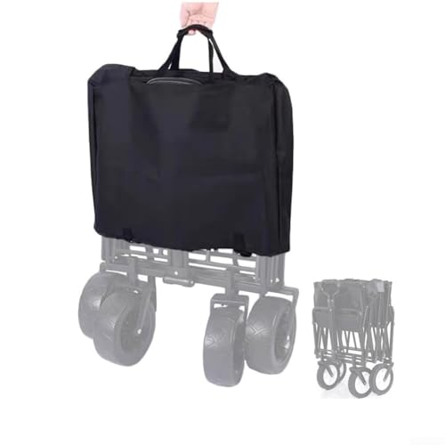 420D Oxford Fabric Folding Wagon Cover for Outdoor Garden Cart Protection Against Dust and Mud Fit for Utility Wagons (Black and 4.2D) von FUBESK