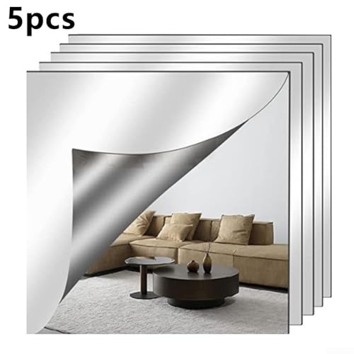5 Stück flexible Spiegelpaneele verschönern Ihre Heimdekoration mit stilvollen Design-Optionen (15 x 15 cm) von FUBESK