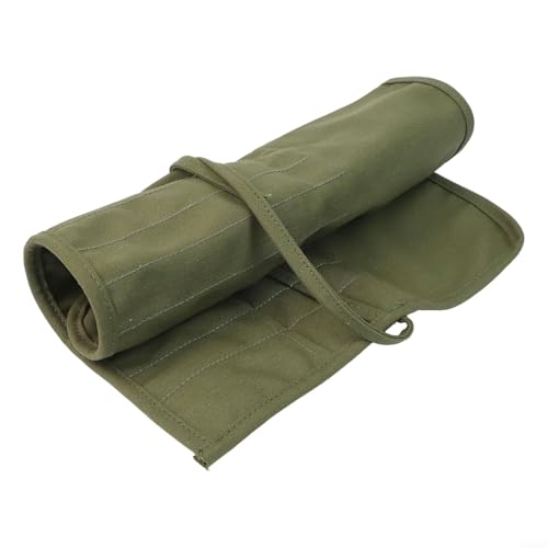 Aufrollbare Aufbewahrungstasche aus Segeltuch für Künstler, Multi-Slot-Design für Pinsel, Schreibstifte und Bleistifte, leicht zu tragen (grün) von FUBESK