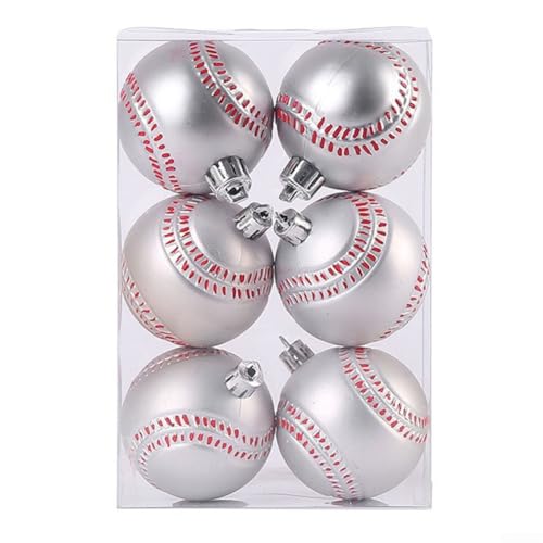 Bruchsichere Weihnachtskugel-Ornamente für Baumschmuck, 6 Stück, leichte und hängende Dekorationen (C) von FUBESK