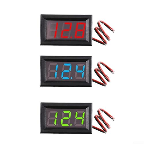 Dual Line LED Digital Voltmeter DC Spannungsmesser 5V bis 120V für genaue Messung in Elektrofahrzeugen (blau) von FUBESK