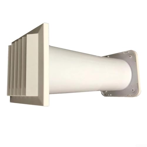 Durchgangswandlüftungsset mit verstellbarer Länge und Insektenschutz Fliegengitter, leiser Betrieb mit Lamellendämpfern für die Belüftung zu Hause von FUBESK