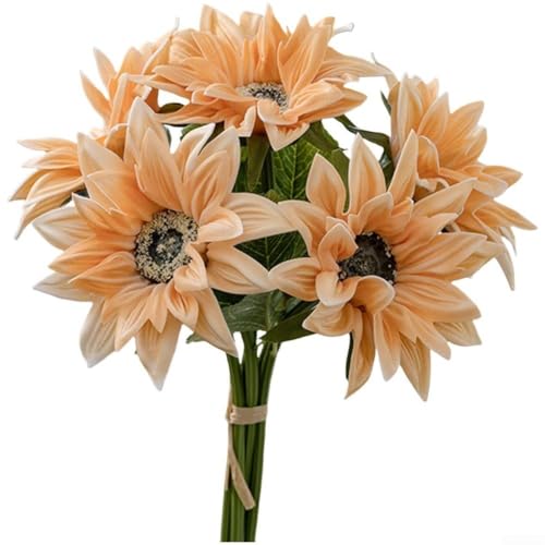 EFor asy to Use PU Sunflower Bouquets Perfect for Enhancing Home For aesthetics (Apricot) von FUBESK