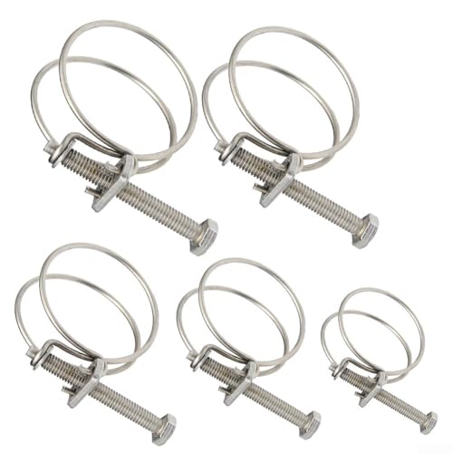 Edelstahl-Teichschlauchschellen, Doppeldraht-Design für Schläuche, 5 oder 10 Stück erhältlich (10 Stück 36–40 x 2 (36–40) von FUBESK
