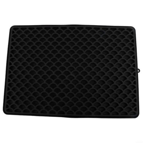 Ein unverzichtbares Accessoire, innovative Silikon-Geschirrmatten verbessern die Organisation und bieten gleichzeitig eine außergewöhnliche Drainage (schwarz) von FUBESK
