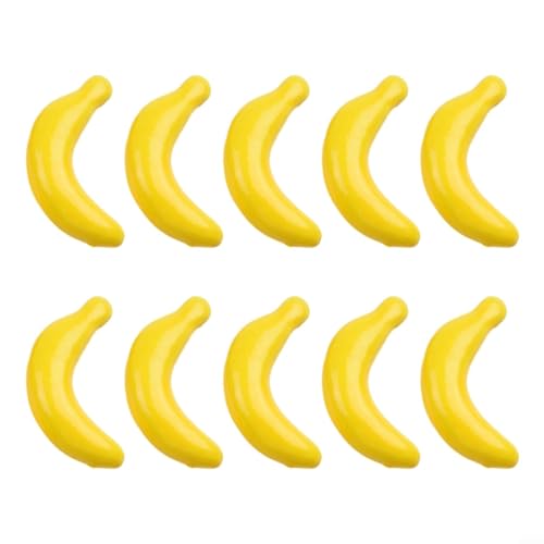FUBESK 10 Stück künstliche Früchte lebensechte Simulation Obst Set Kunststoff realistische Früchte für Zuhause Haus Küche Party Tisch DIY Dekoration (Banane) von FUBESK