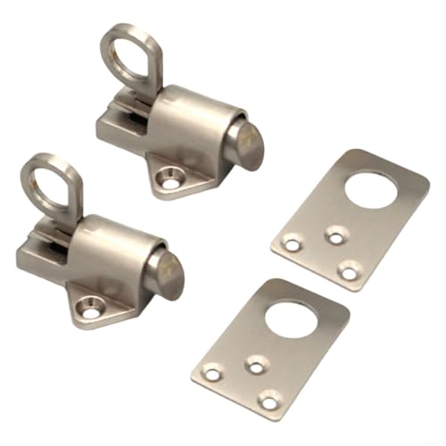 FUBESK 2 Stück Fanlight Catcher Zinklegierung beschichtete Federfenster Dachboden Haken Schlösser mit Schrauben für Schiebefenster Dachbodenluken (Silber) von FUBESK