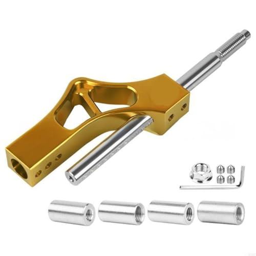 FUBESK Auto Schaltknauf Extender mit 4 Adaptern Einstellbare Verlängerung Schalthebel Verlängerungshebel Schalthebel Schalthebel Metallstange (Gold) von FUBESK