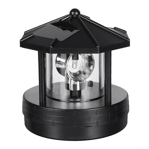 FUBESK LED-Solar-Leuchtturm für Garten, Rasen, 360 Grad drehbar, schnelles Aufladen, regendichtes Design (schwarz) von FUBESK