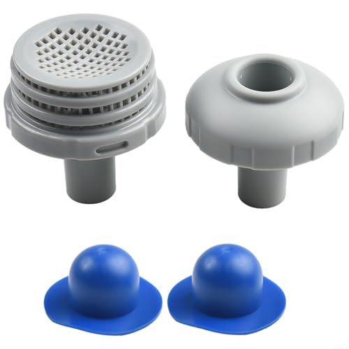 FUBESK Pool-Einlassdüsen-Set für Intex Aufstellpools 32 mm Schlauchanschluss Schwimmbad-Sieb Mesh Einlass-Sieb Kit mit Anschlüssen und Gittern (blau) von FUBESK