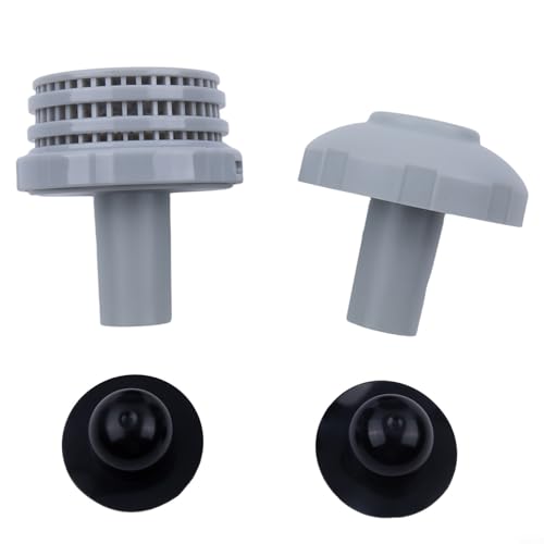 FUBESK Pool-Einlassdüsen-Set für Intex Aufstellpools 32 mm Schlauchanschluss Schwimmbad-Sieb Mesh Einlass-Sieb Kit mit Anschlüssen und Gittern (schwarz) von FUBESK
