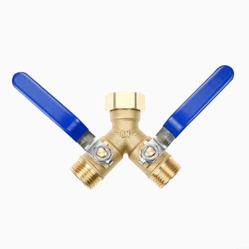 FUBESK Robuster Gartenschlauch-Y-Ventil-Verteiler 3/4 Zoll Messing Wasserverteiler mit langem Griff für Rasenbewässerungssystem im Freien FUBESK Robuster Gartenschlauch-Y-Ventil-Verteiler 3/4 Zoll Messing Wasserverteiler mit langem Griff für Rasenbewässerungssystem im Freien von FUBESK